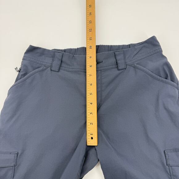 DULUTH Dry on the Fly Bootcut Pants Size 6 Blue Ink Roll Tab Hem Stretch Pockets - Picture 10 of 11